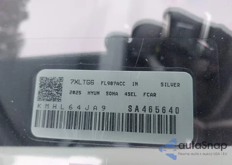 2025 Hyundai Sonata Sel from USA, damaged, VIN KMHL64JA9SA465640